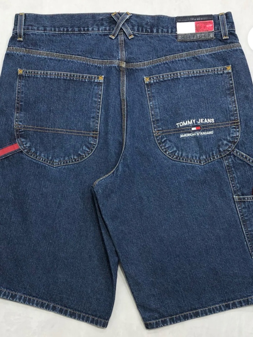 Tommy Hilfiger Men's Navy Blue Relaxed Denim Shorts with Logo Patch